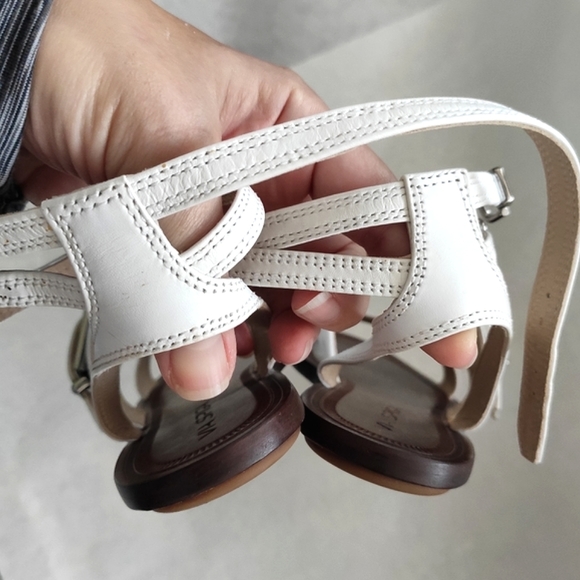 Via Spiga Sedana Sandals White Leather Buckle Size 7.5 - Picture 8 of 12